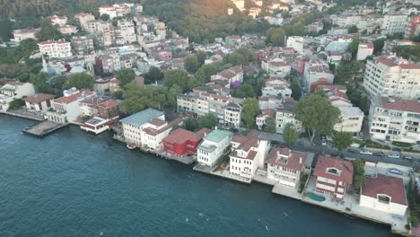 View-of-the-city-from-the-air-to-the-sea-into-the-city