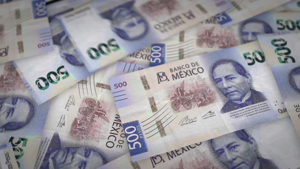 Meksika Pezosu büyüyen para yığını kesintisiz döngü