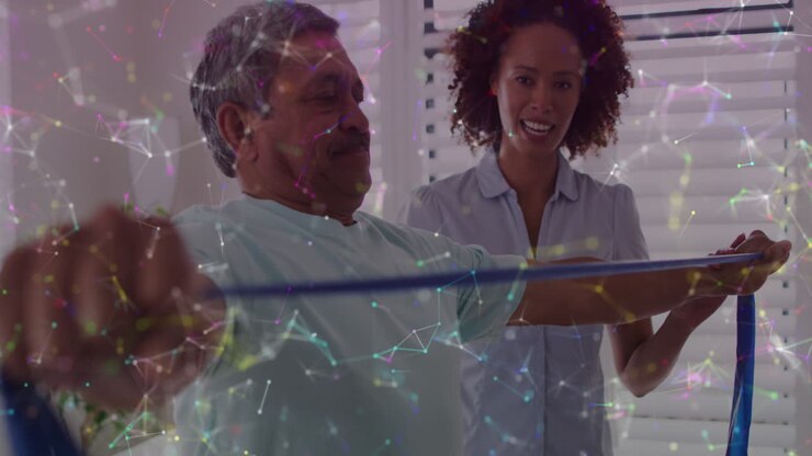 Animation of connections over diverse doctor and patient exercising
