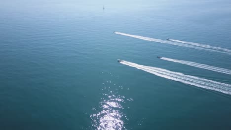 aerial view: boat out at sea