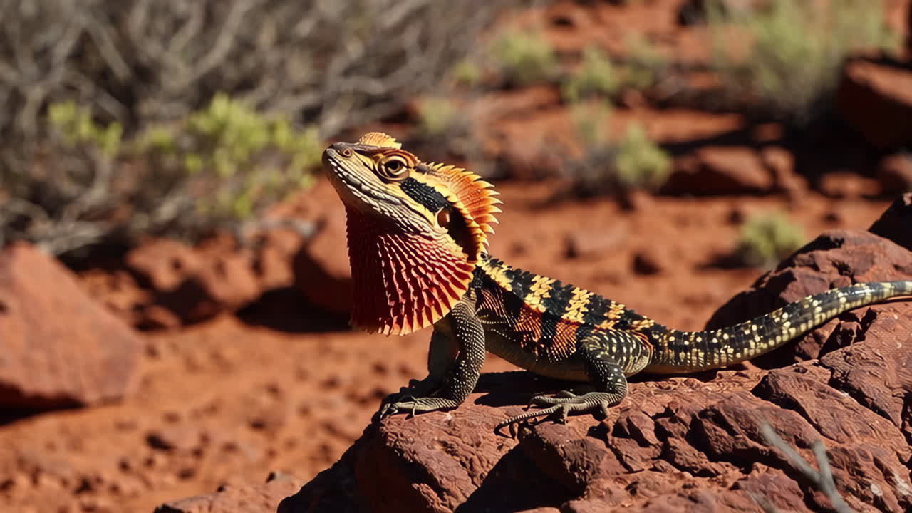 Frilled Lizard in Australian Desert