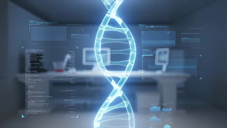 futuristic dna research and data analysis