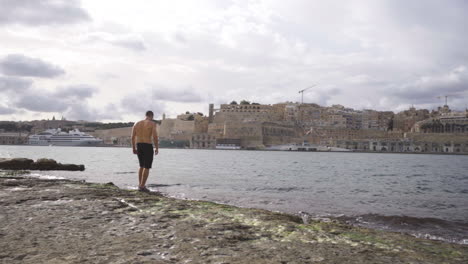 heading out strong at la valletta malta beach