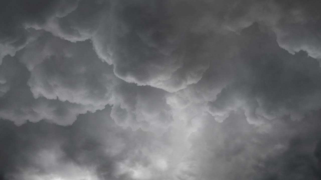 gray Sky With Lightning Flashing 4k