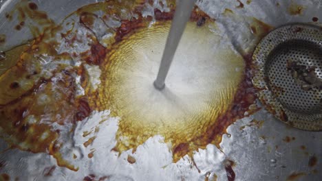 water flushing disgust oily basin