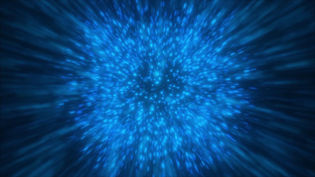 추상적인 파란색 우주 배경은 빛의 광선과 별을 가지고 있습니다.