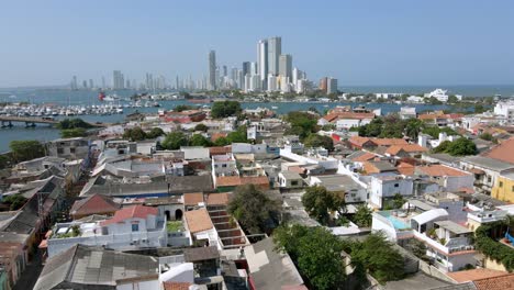 cartagena colombia ciudad vieja ciudad nueva ciudad moderno horizonte rascacielos américa del sur