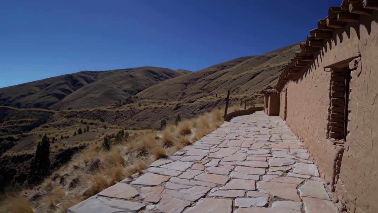 Ancient Adobe Houses in the Andes Mountains