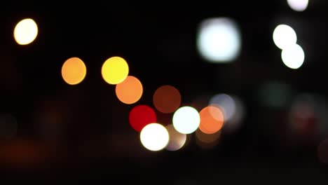 luces bokeh en el fondo de la carretera noche, fondos abstractos, fondo bokeh