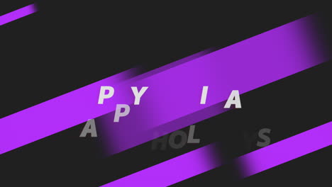 happy holidays with purple stripes on black modern gradient