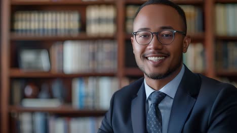 portrait of a smiling businessman in a suit