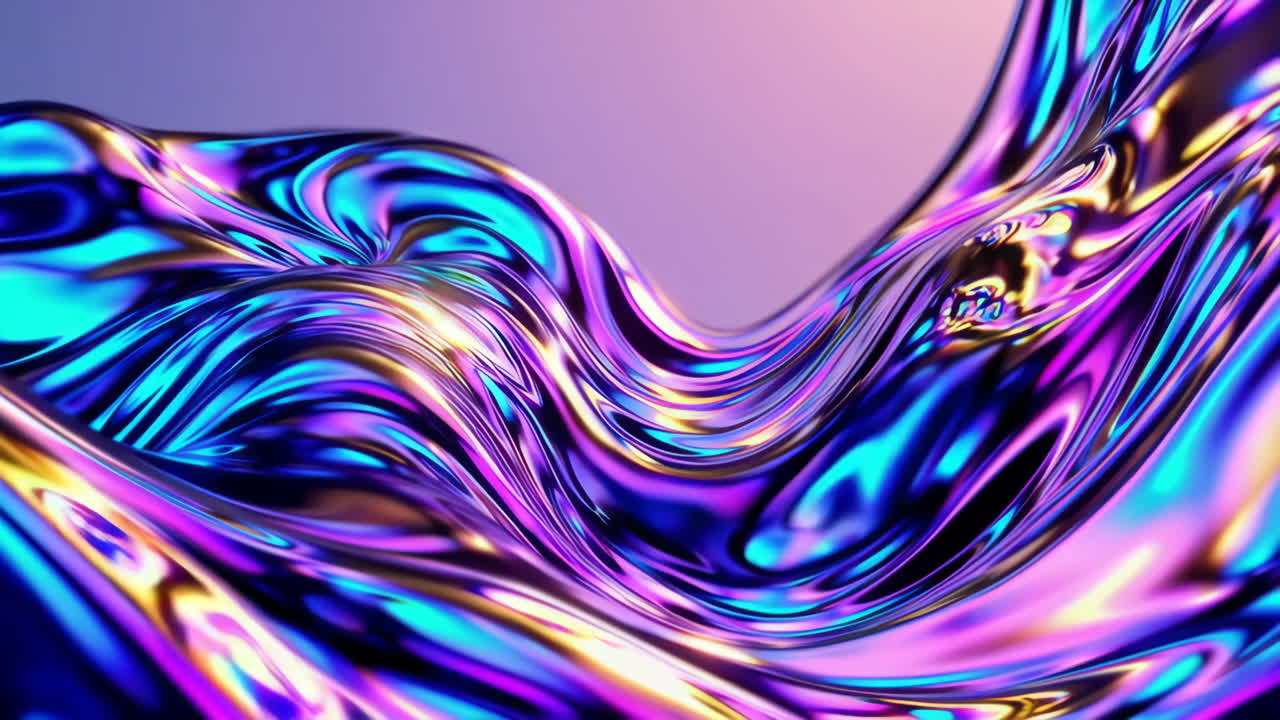Abstract Iridescent Liquid Waves