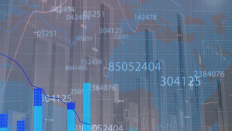 Animation-of-changing-numbers-and-statistical-data-processing-over-world-map-on-grey-background