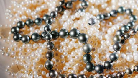 background of natural pearls. slowly rotates