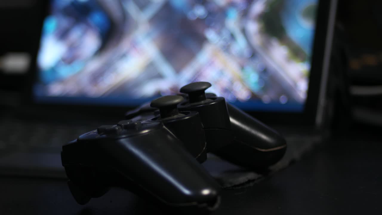 close up of game stick with bokeh background