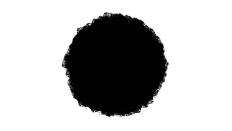 empty painted black grunge circle on a white grunge background, stop motion animation