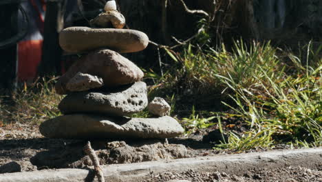 a stack of rocks or stones piled on top of one another