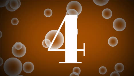 number 5 animation over bubbles on orange background