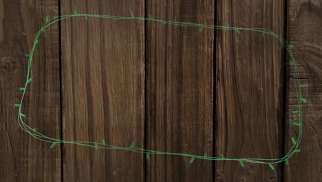 animación de luces de hadas parpadeantes con espacio de copia en fondo de madera