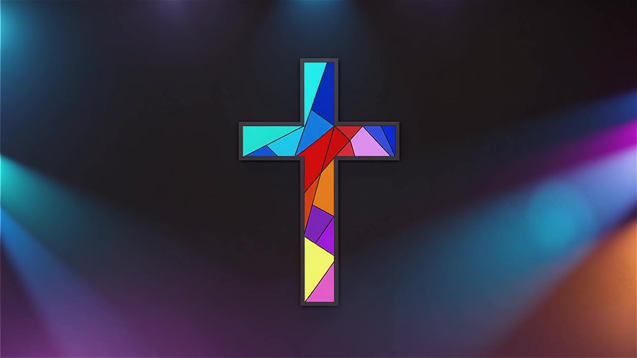 Croce Cristiana Luce Celestiale Sfondo per il Culto.