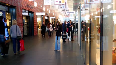 shopping mall interior with customers