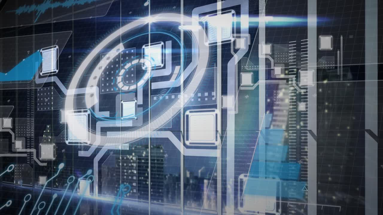 범위 스캐닝과 데이터 처리의 애니메이션