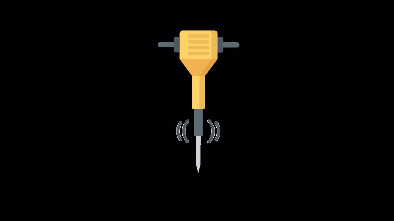 Animated Jackhammer Icon with Vibration