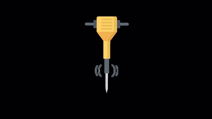 Animated Jackhammer Icon with Vibration
