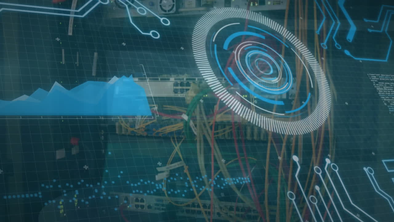 Animation of diagrams and scope scanning over server room