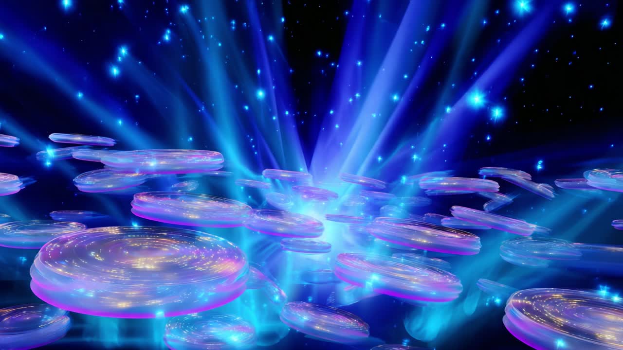 A Stunning Journey Through Cosmic Realms: A Visual Exploration of Luminous, Floating Orbs Amidst a Radiant Background of Deep Space and Vibrant Light Rays Pulsating with Energy and Color