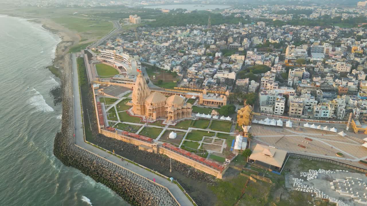 12 Jyotirlingas in India, Temples of Lord Shiva, indian temple architecture, Somnath Temple Aerial view