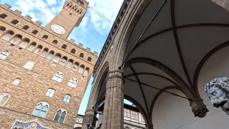 visitors explore historic florence square