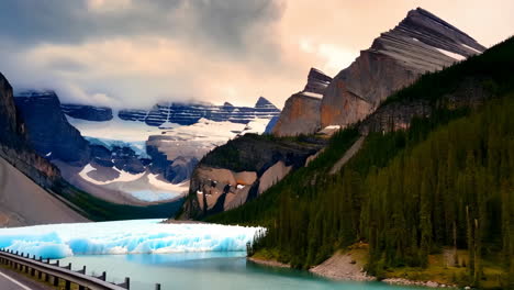 glacier lake in the canadian rockies