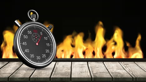 fire behind stopwatch