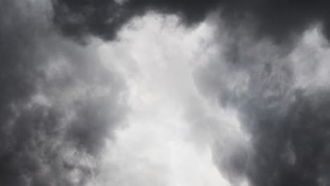 a thunderstorm inside a dense cumulus cloud