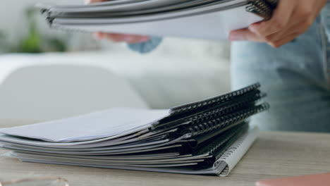 Office woman and worker documents management