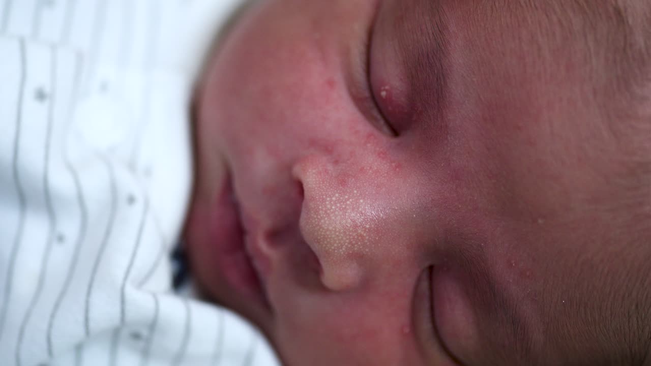 Close Up Portrait Of Sleeping New Born Indian Baby Boy Free Stock Video  Footage Download Clips Lifestyle