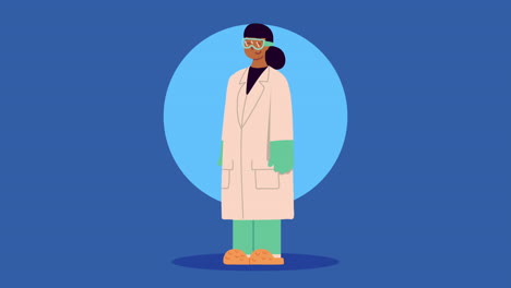 afro woman scientific proffesional character animation