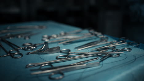 surgical instruments on a table