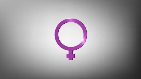 Animation-of-purple-female-gender-symbol,-on-grey-background