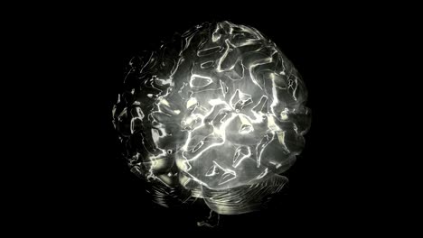 cyclically rotating computer model of the human brain. animation with alpha channel