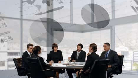 business men and women having a meeting