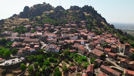 Drone shot Village of Monsanto in Portugal