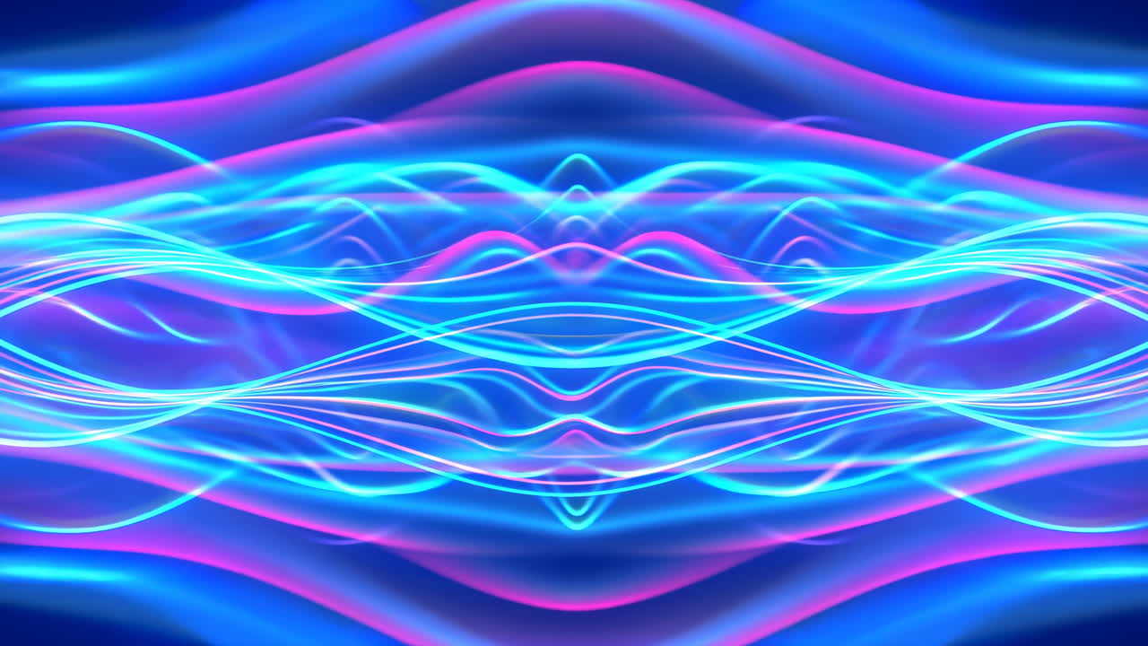 Dynamic Abstract Light Waves with Blue and Pink Neon Colors