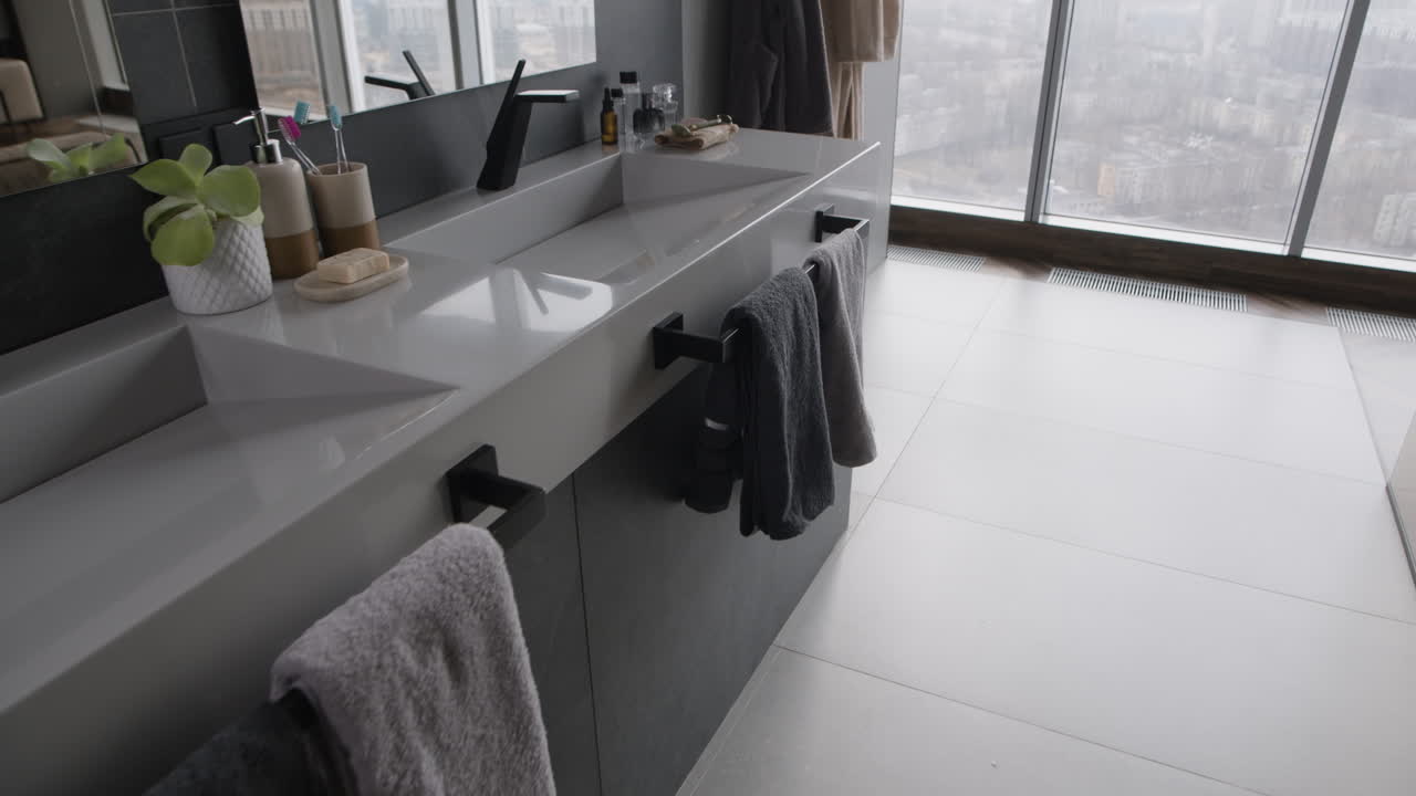 Modern Luxury Bathroom with City View