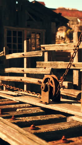 old wooden bridge in a western town