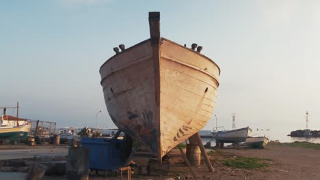 Amplia-Proa-De-Tiro-Carvel-Tradicional-Construido-Velero-Sapele-Tablones-De-Madera