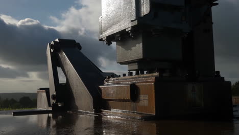metal machine under cloudy sky