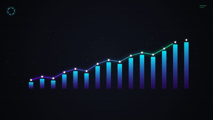 Animated Bar Chart Showing Financial Growth with Line Graph
