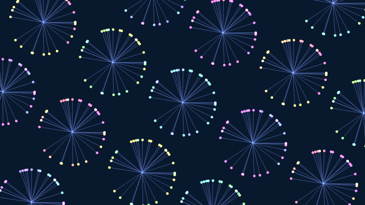 patrón de círculo simétrico colorido en fondo oscuro